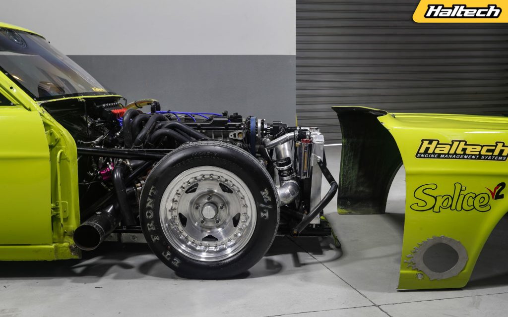 Gary Halpin's Datsun 1200 coupe. Haltech Heroes.