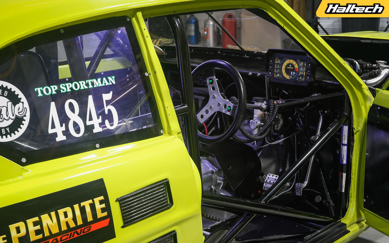 Gary Halpin's Datsun 1200 coupe. Haltech Heroes.