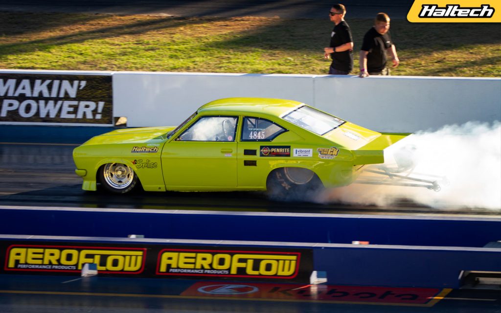 Gary Halpin's Datsun 1200 coupe. Haltech Heroes.