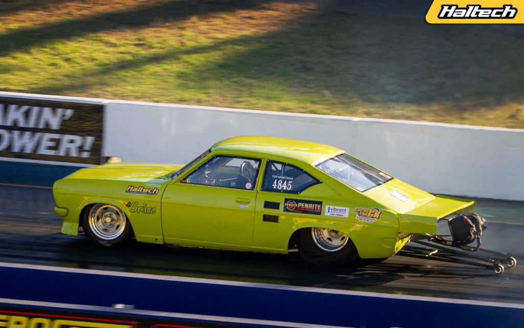 Gary Halpin's Datsun 1200 coupe. Haltech Heroes.